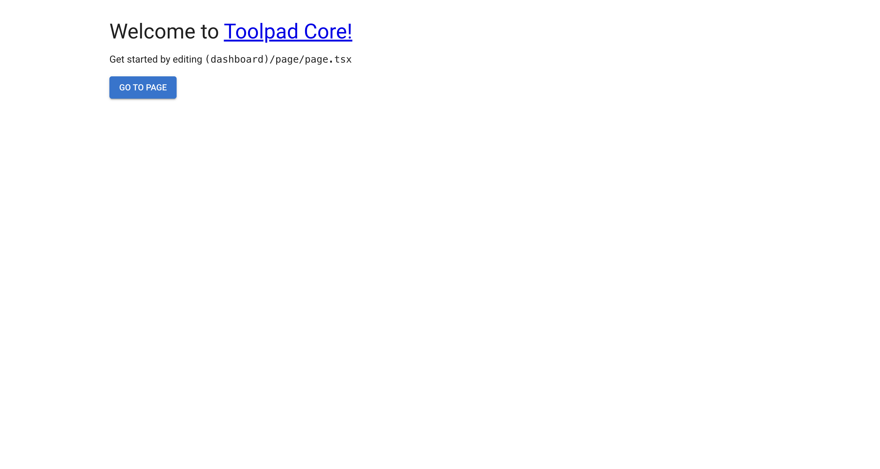 Toolpad Core entry point